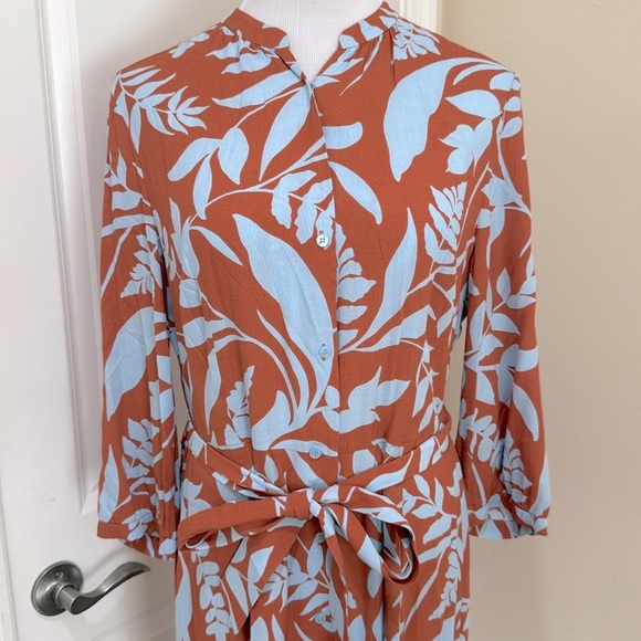 NWOT Hobbs London Magda Full Button 3/4 Sleeve Waist Tie Shirt Dress Size 10 - Picture 4 of 14